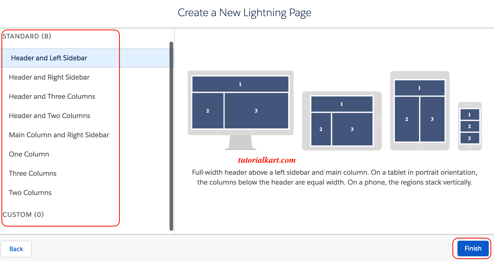 creating new lightning page using lightning app builder