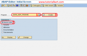 How To Create An ABAP Program In SAP - TutorialKart.Com