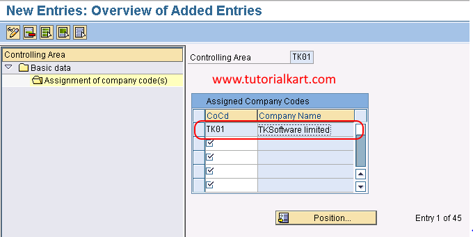 company code assignment in sap tcode