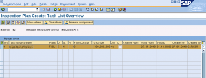 sap material assignment to inspection plan table