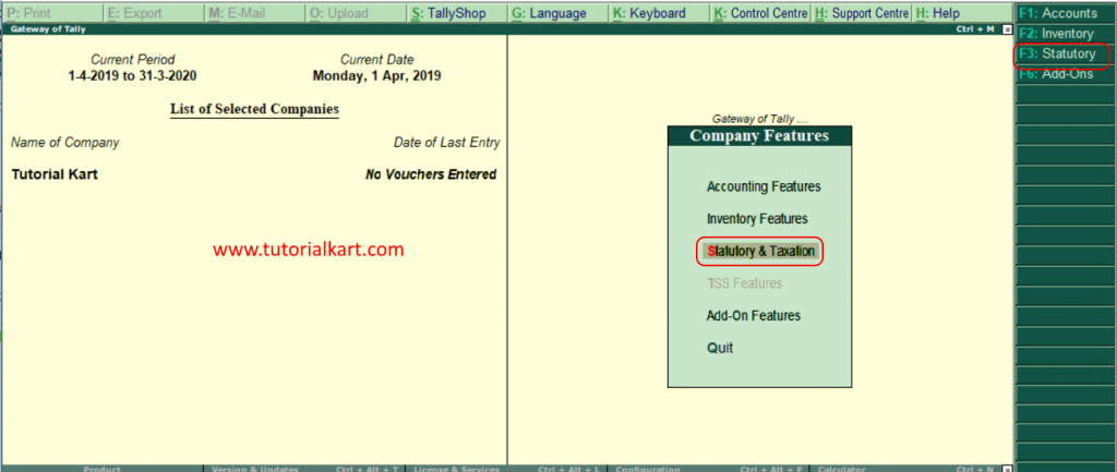 how to create a company in tally erp 9 with gst details