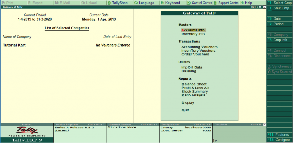 payroll assignment in tally