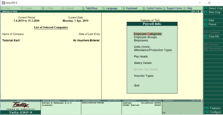 payroll assignment in tally pdf