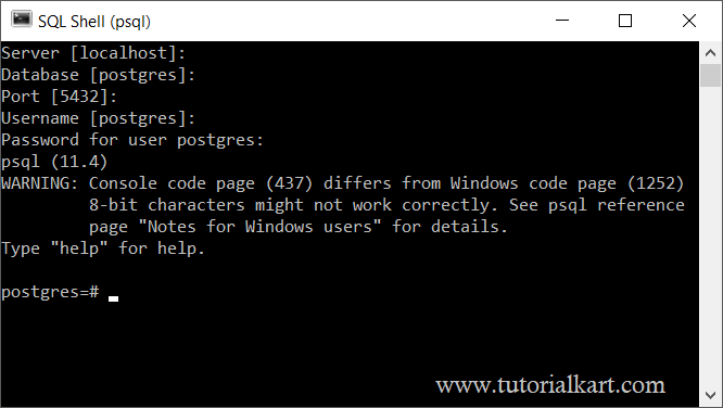 PostgreSQL Psql Shell Commands