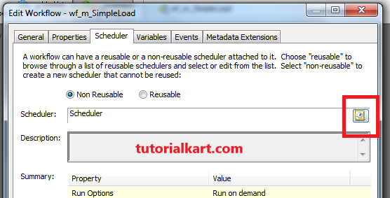 scheduling workflow in Informatica