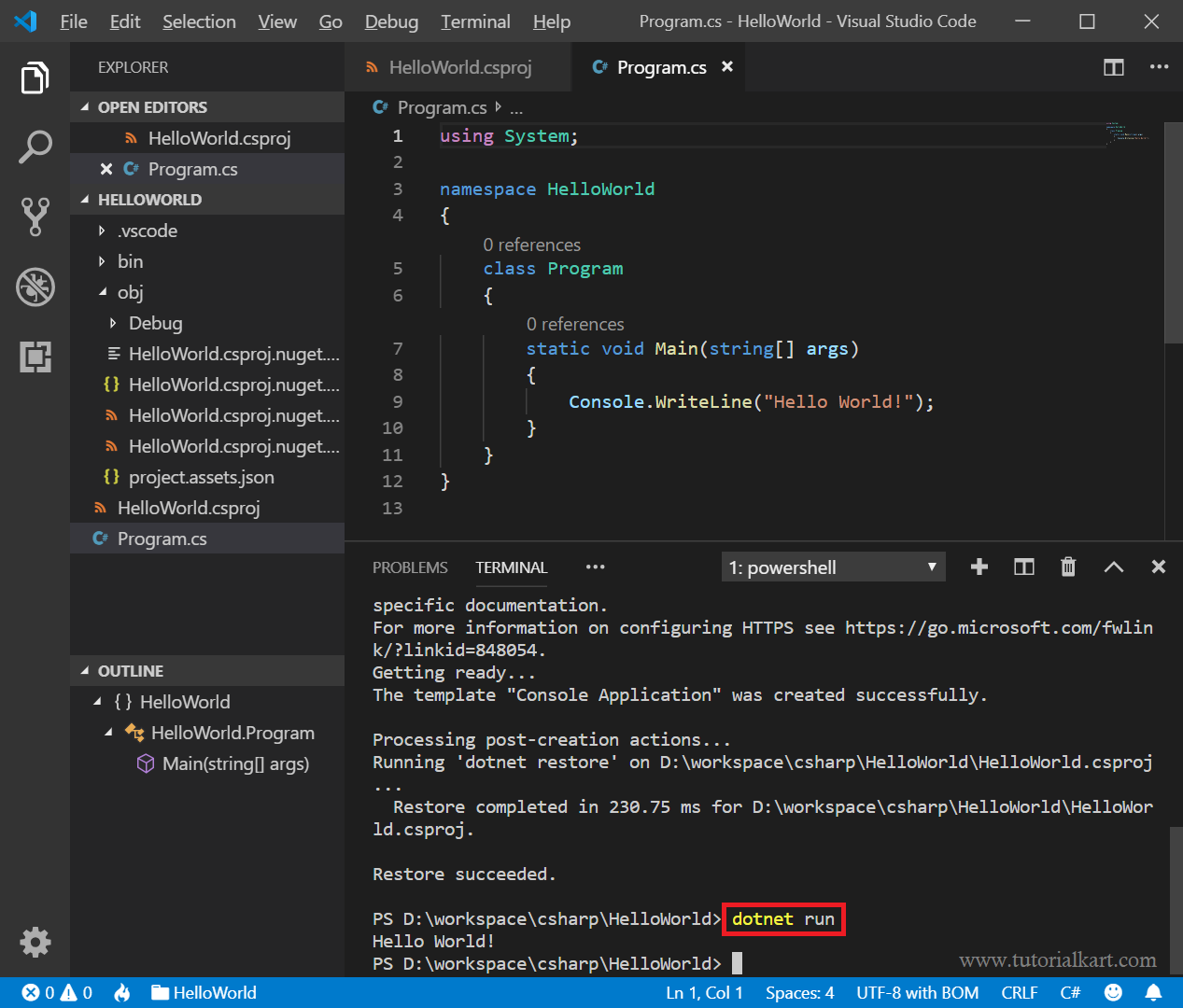 open visual studio code from terminal