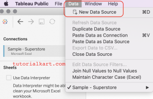 Connecting To Data Source In Tableau Tableau Tutorial