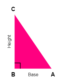 Area of Right Angle Triangle given Base and Height