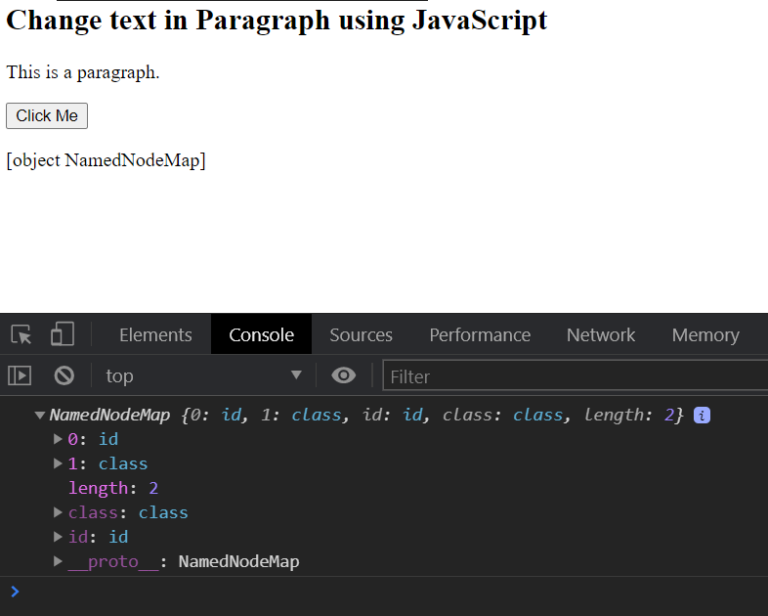 How to get Attributes of Paragraph Element in JavaScript?