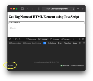 javascript get element by tag