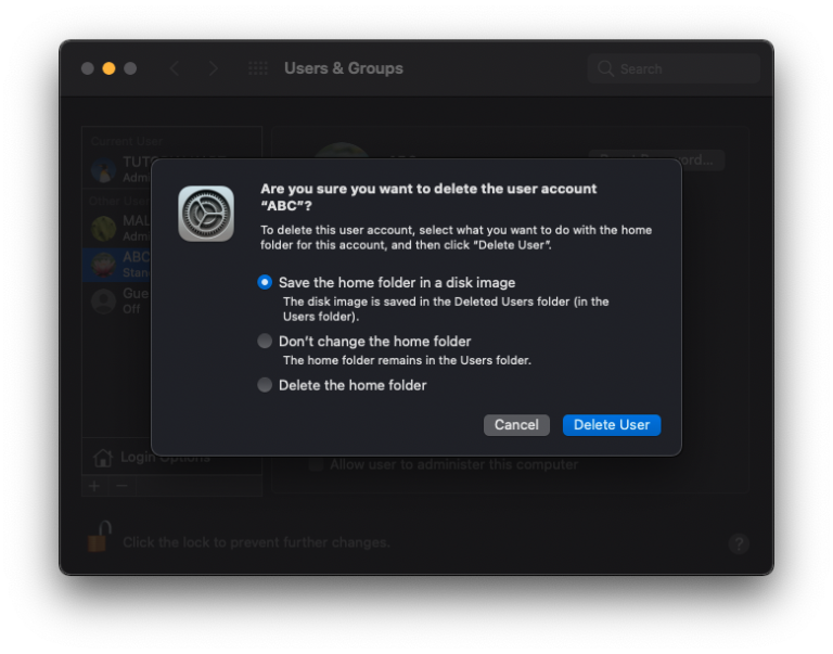 How to Delete a User in Mac? - TutorialKart