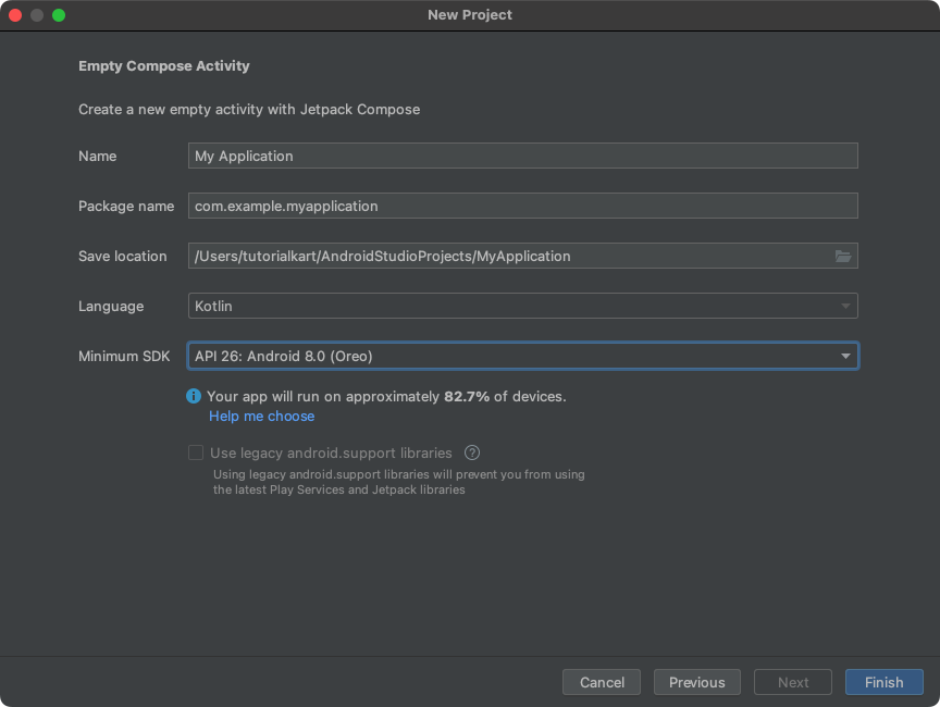 How to Create New Android Studio Project with Jetpack Compose?