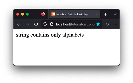 PHP Check If String Contains Only English Alphabets