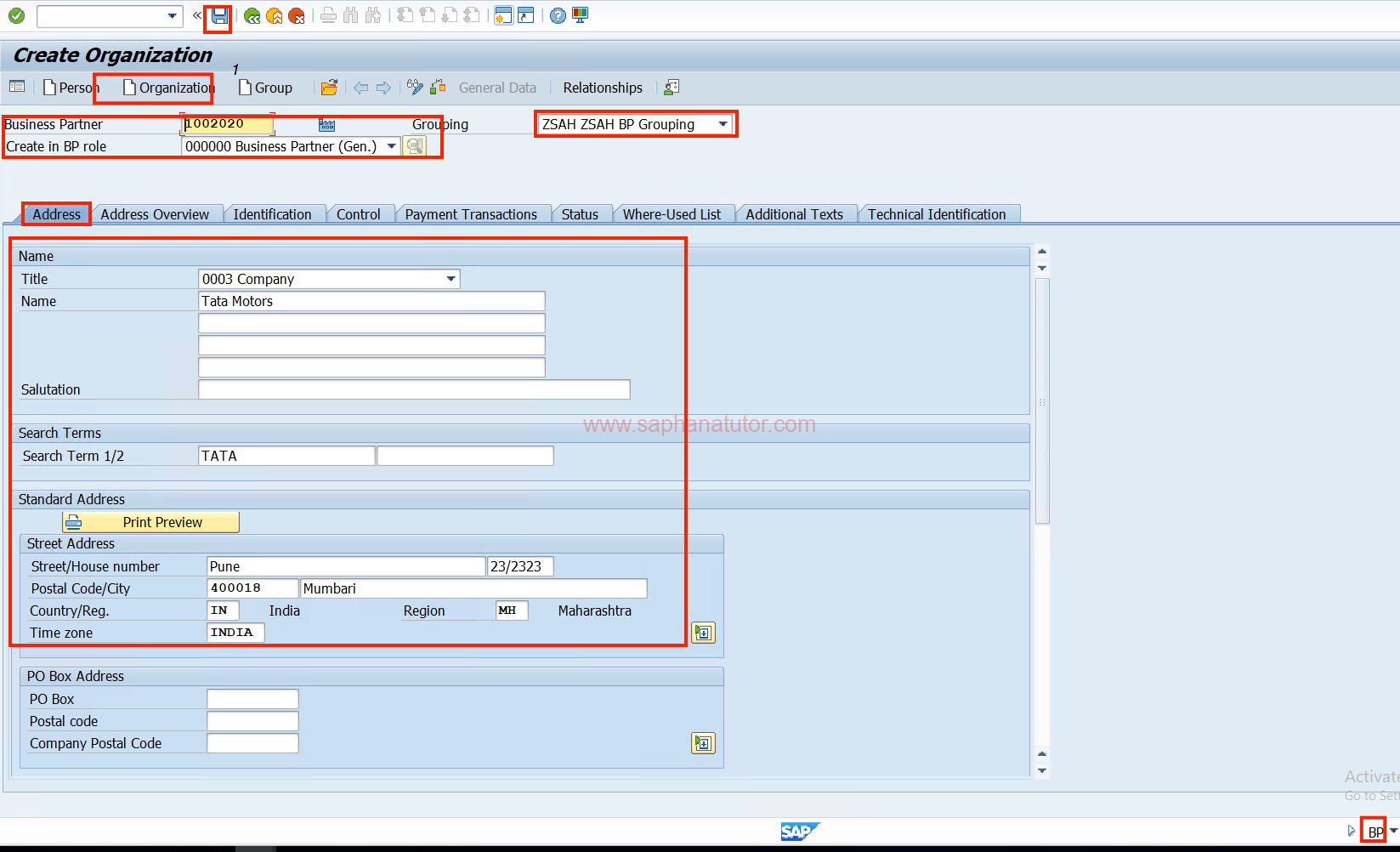 How to create a Business Partner in S/4 Hana | saphanatutor.com