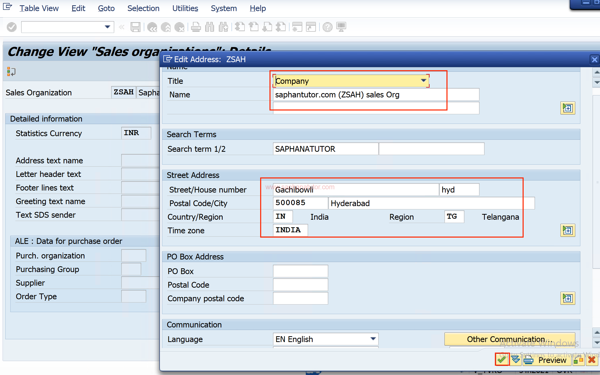 Creating a Sales Organization in SAP SD