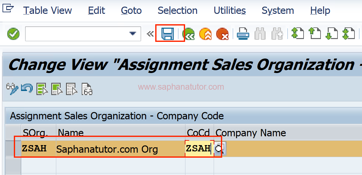 Assignment of Sales Organisation to Company Code | saphanatutor.com