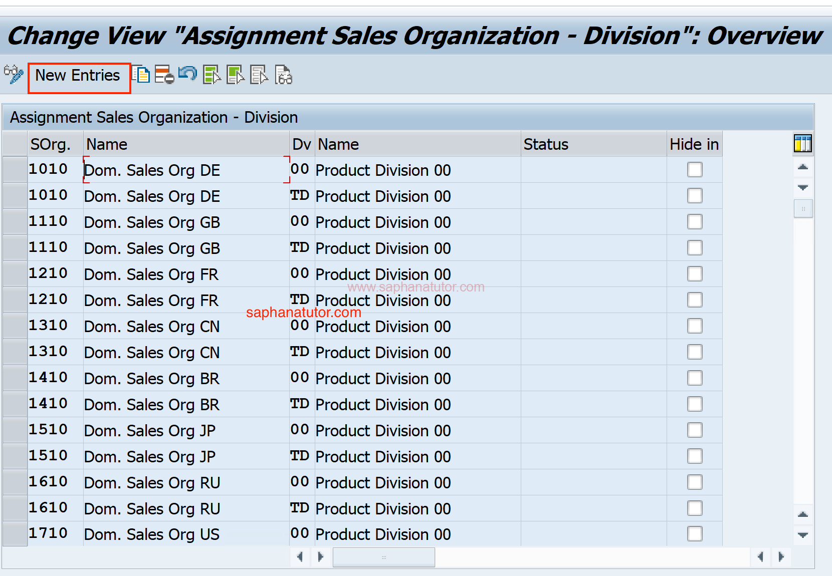 Assigning Division to Sales Organisation (OVXA)