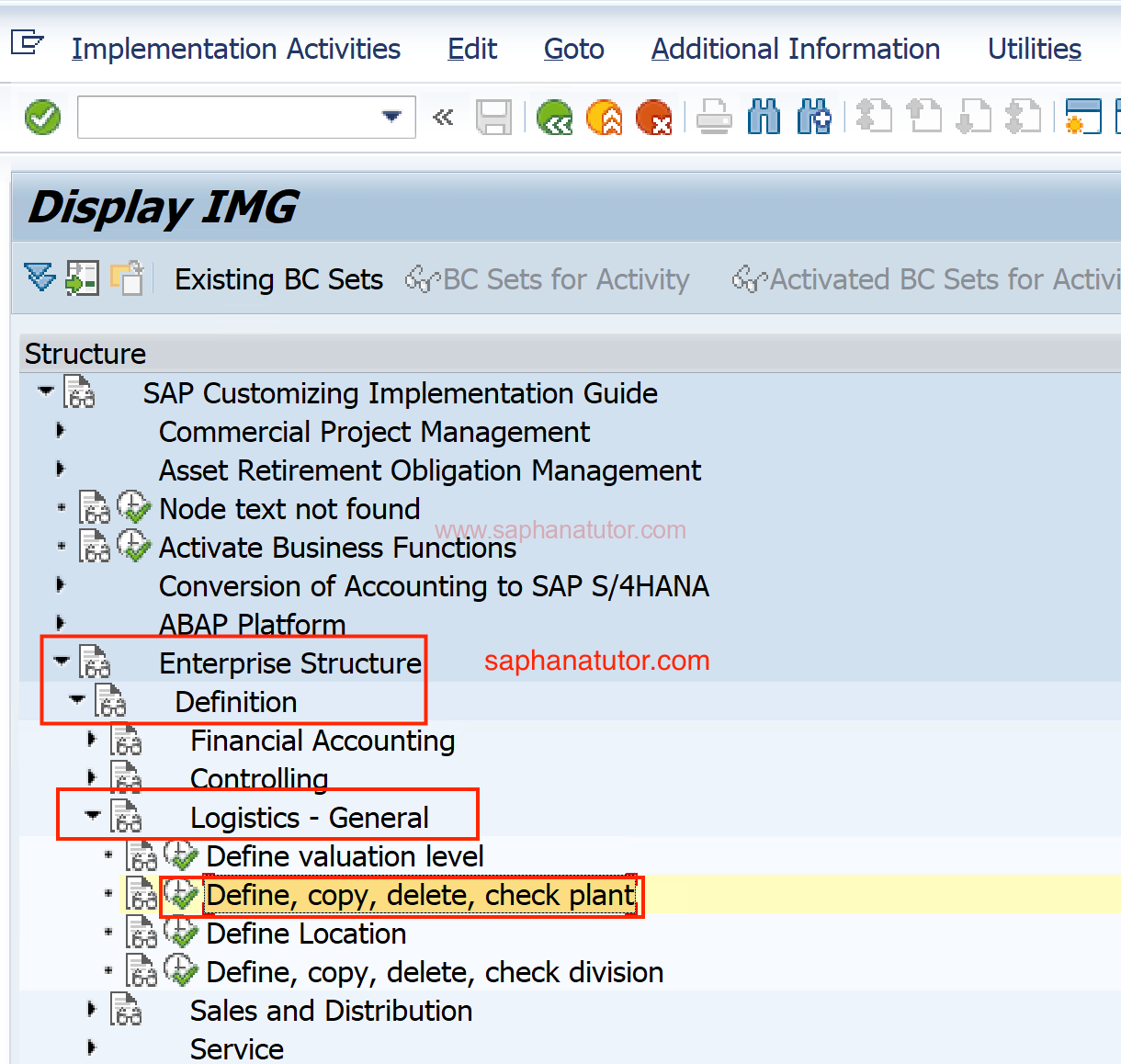 Creating a plant in SAP enterprise structure