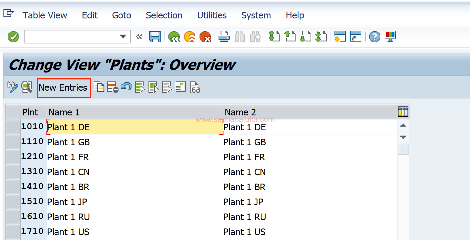 Creating plant in SAP Enterprise structure