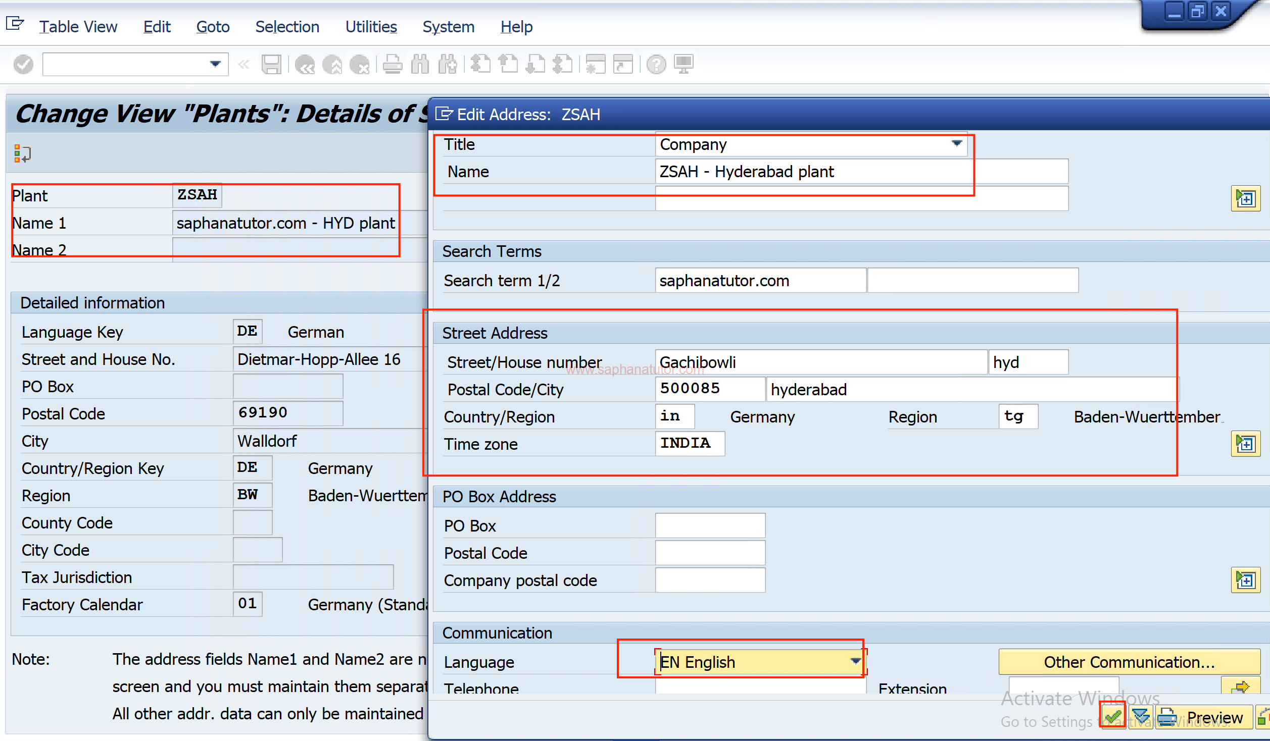 Creating plant in SAP Enterprise structure