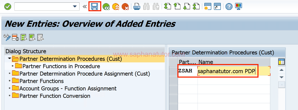 Partner determination procedure in sap