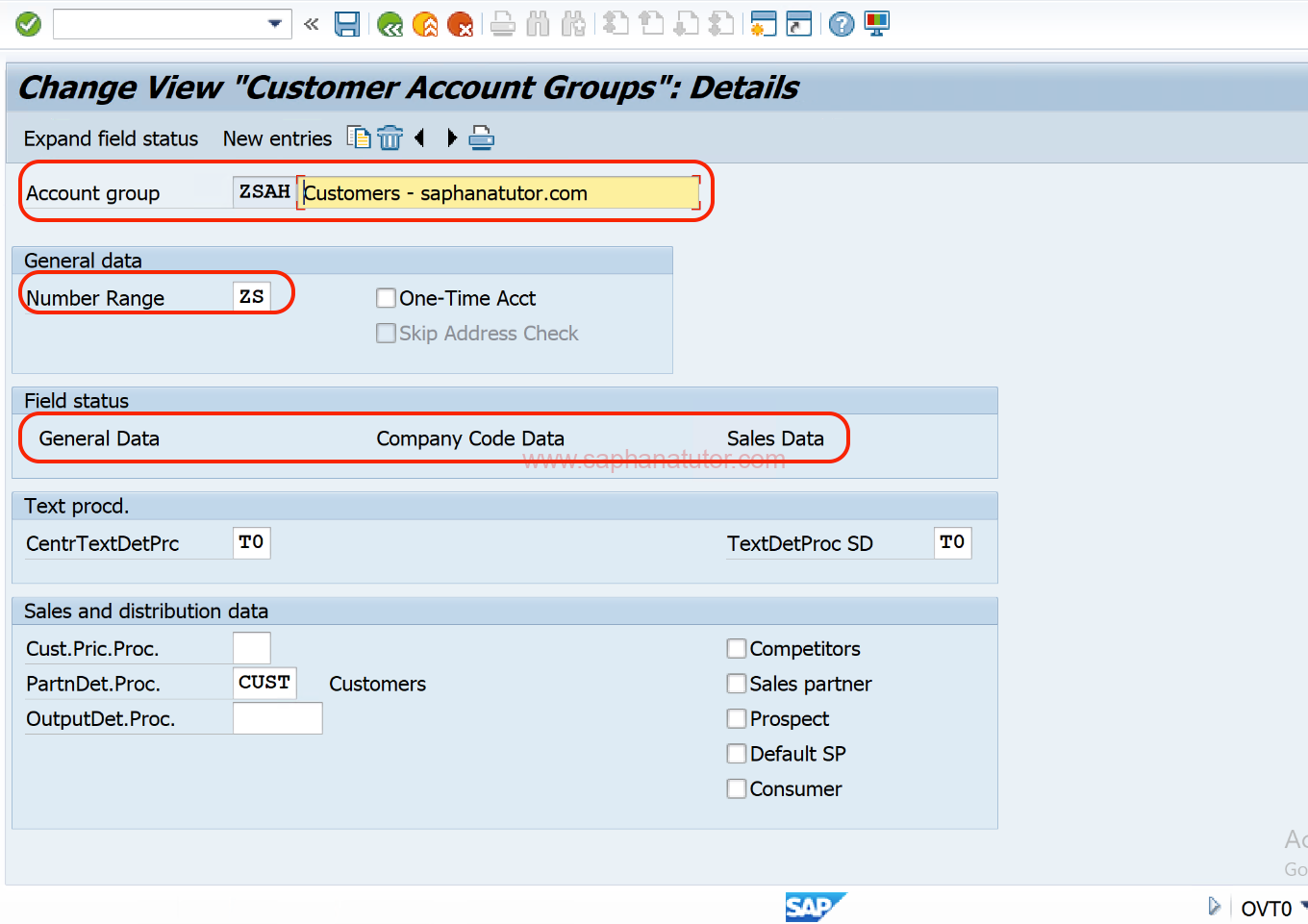 Creating Customer Account Groups in SAP SD (OVT0)