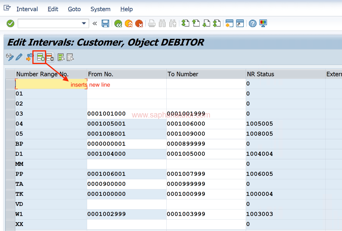 Defining Number Ranges for Customer Account Group | XDN1