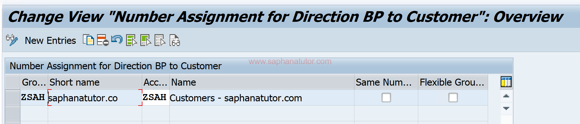 Define Number Assignment for Direction BP to customer