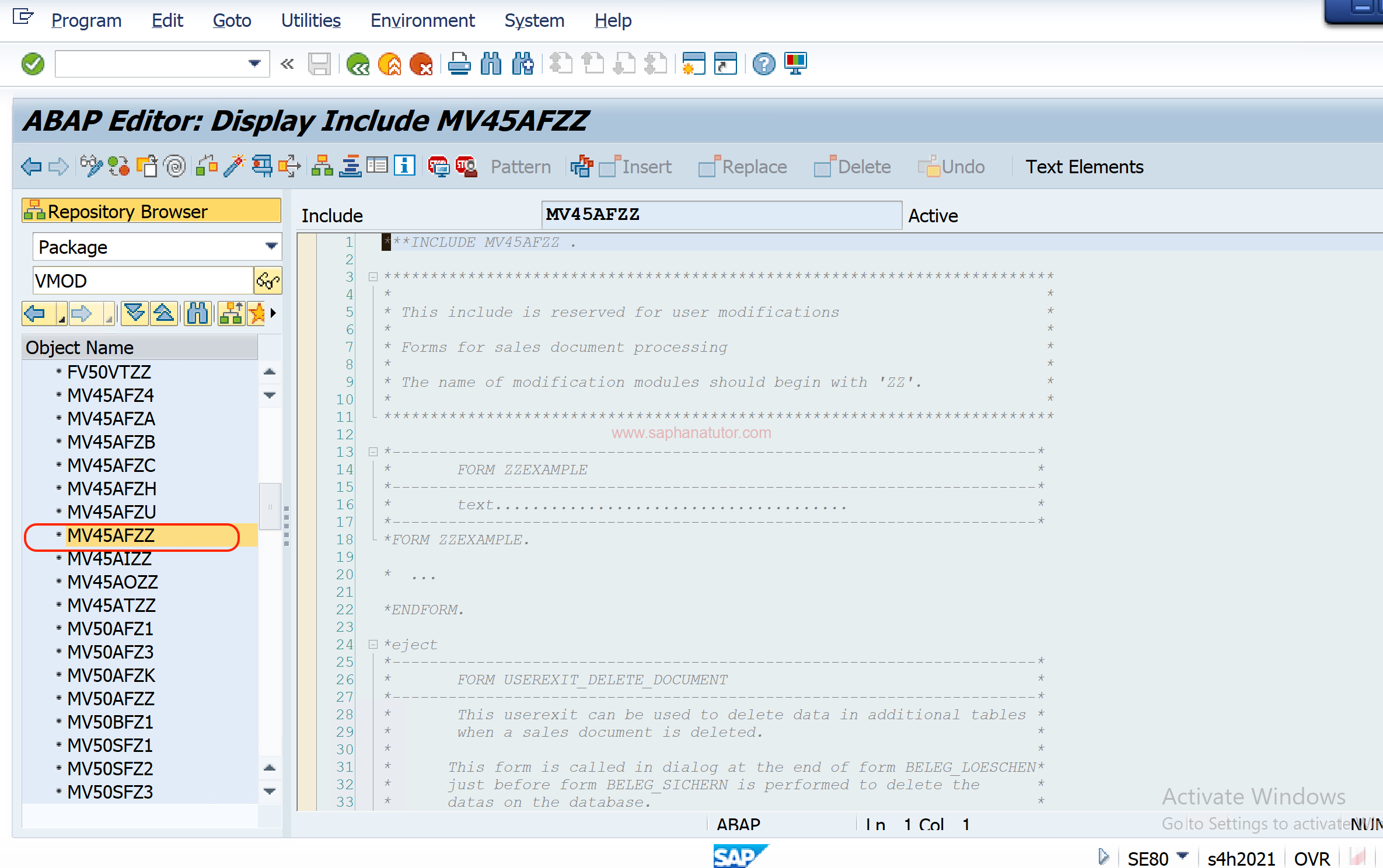 How to find sap sd user exits step by step