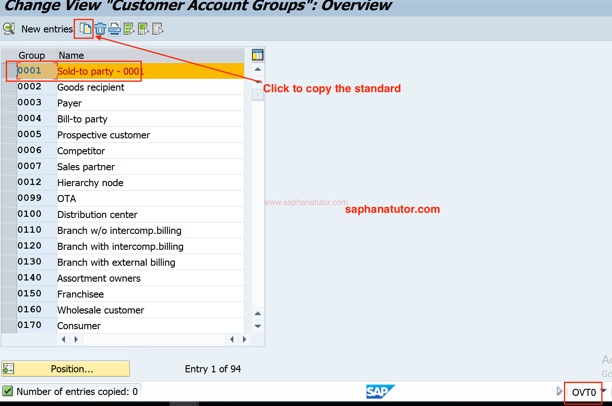 Creating Customer Account Groups in SAP SD (OVT0)