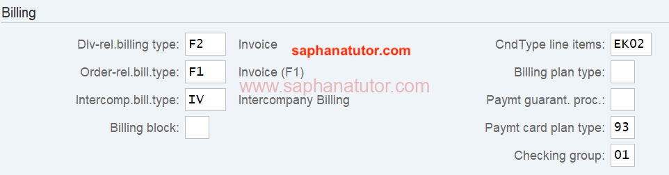 SAP SD Sales Document Type : Billing