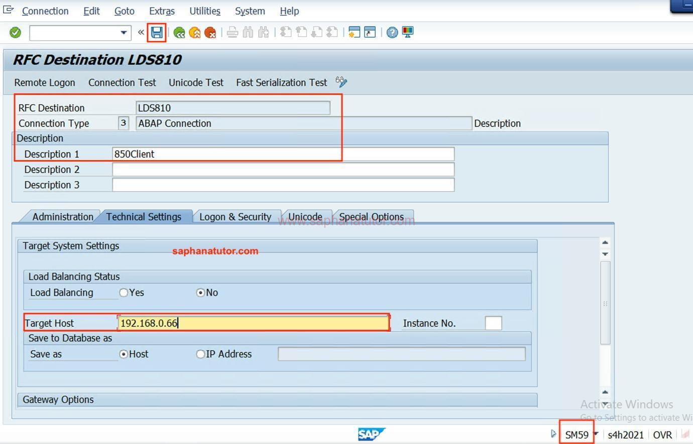 Maintaining RFC connection – SM59