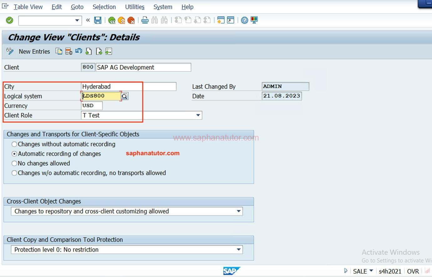 Assigning Logical System to the Client's