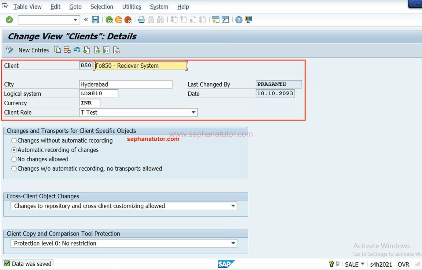 Assigning Logical System to the Client's