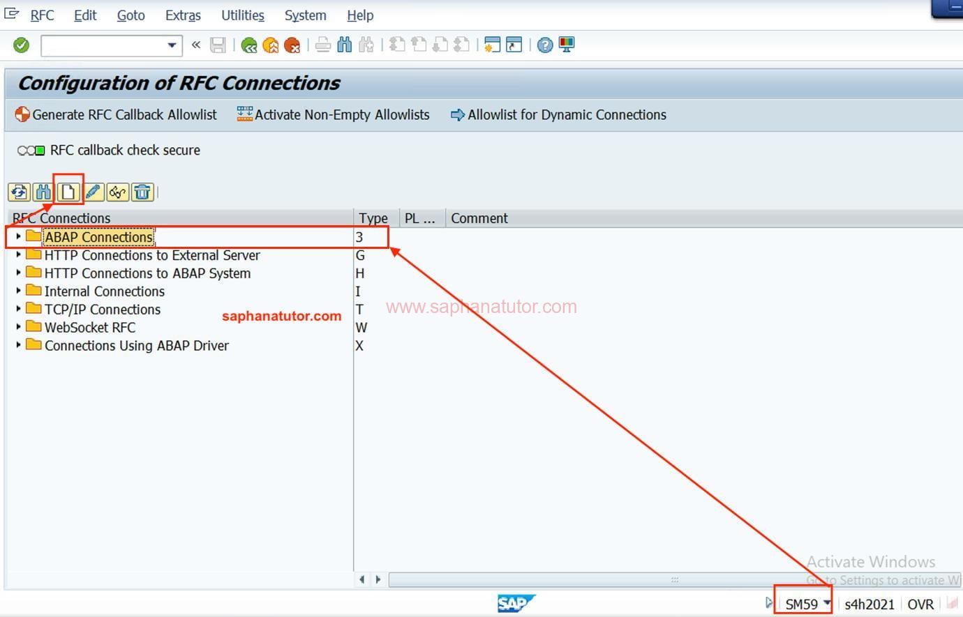 Maintaining RFC connection – SM59