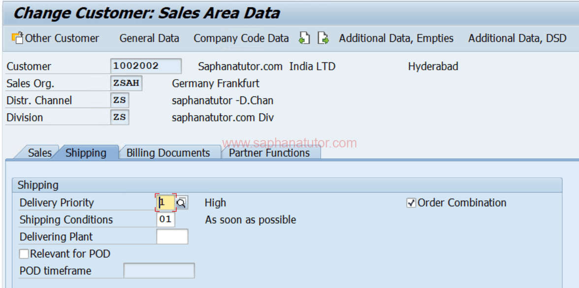 How to find / Modify Shipping Condition in SAP ?