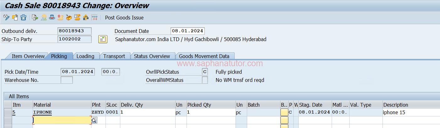 Controls for Cash Sales in SAP SD