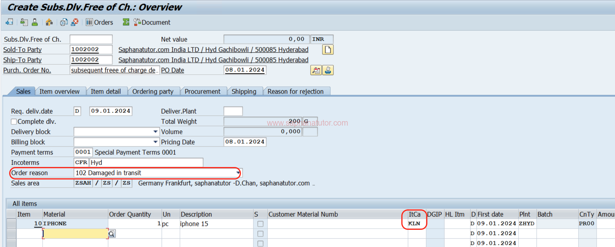 Subsequent Free of Charge Delivery in SAP SD