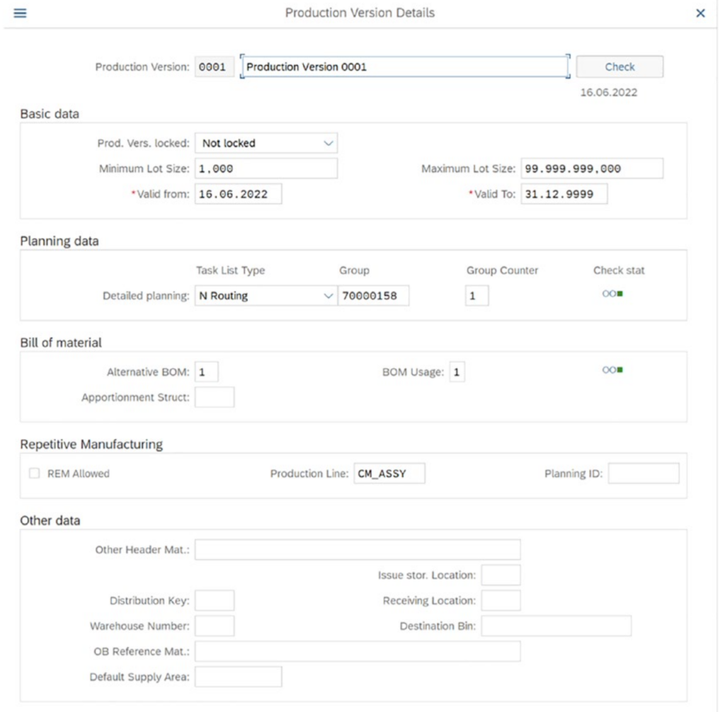 A Production Versions in SAP PP