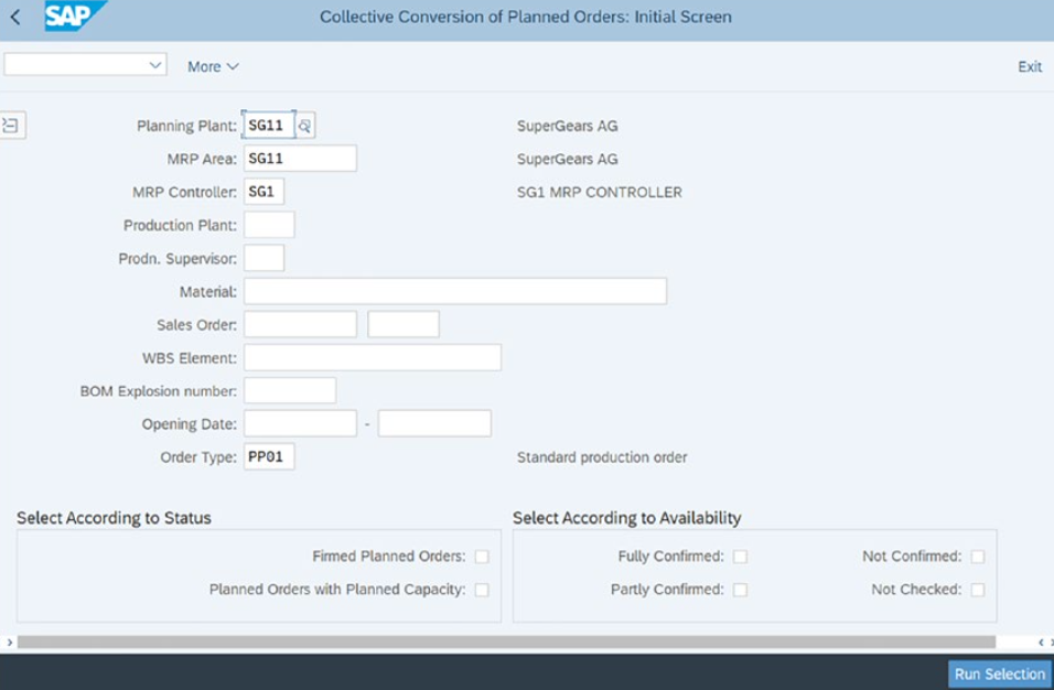 Collective Conversion in SAP PP