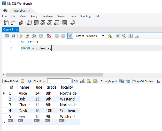 SQL SELECT Example - Selecting All Columns