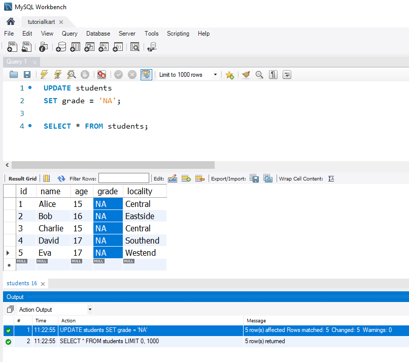 SQL UPDATE Statement - Updating All Rows in a Table