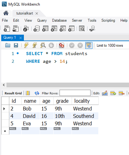 SQL WHERE Clause - Using WHERE with Comparison Operators