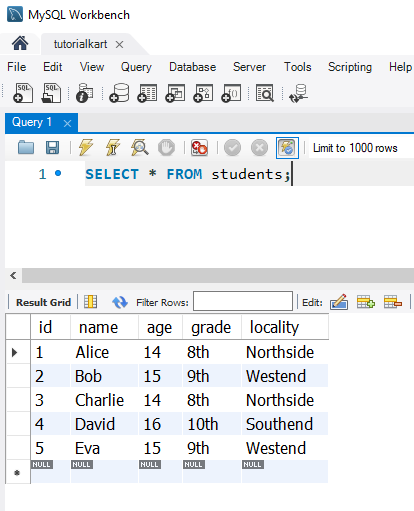 SQL OR Operator - Example Table Data