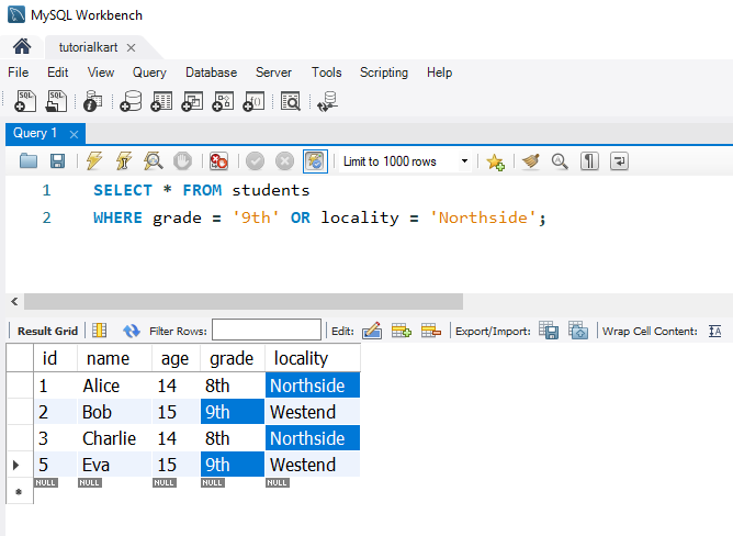 SQL OR Operator - Selecting Rows with Two Conditions