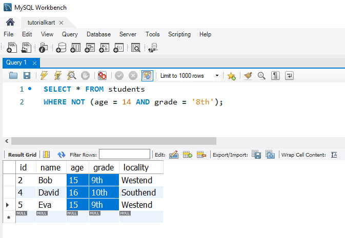 SQL NOT Operator - Using NOT with Multiple Conditions