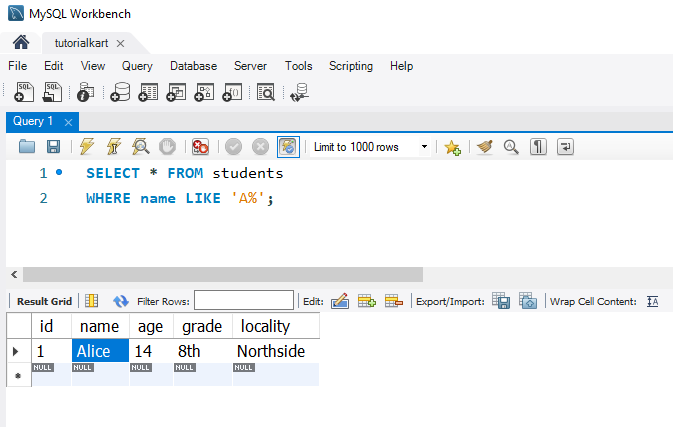 SQL LIKE Operator - Using LIKE to Match Starting Characters