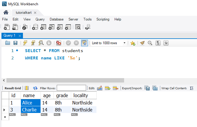 SQL LIKE Operator - Using LIKE to Match Ending Characters