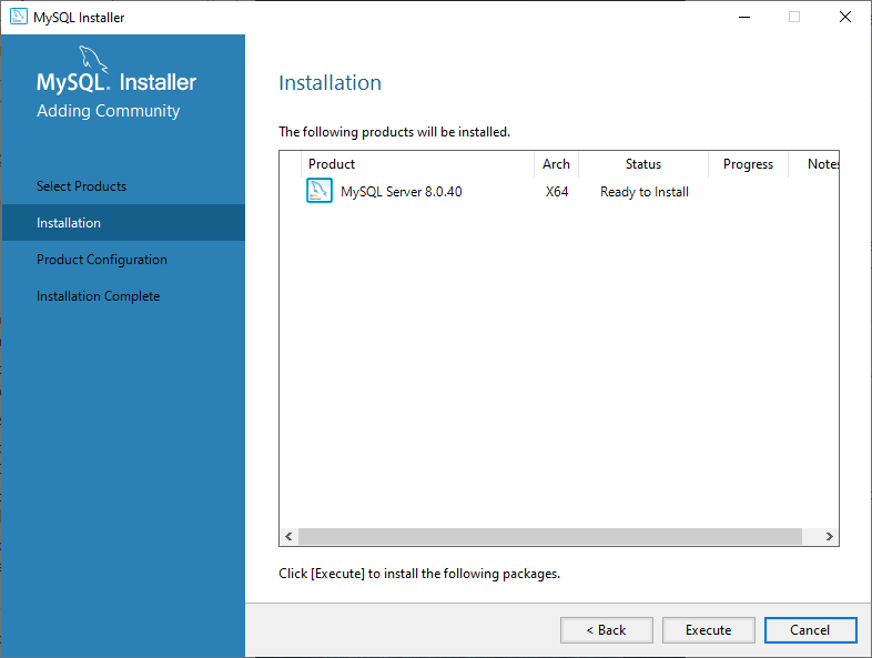 MySQL Server Installation - Select MySQL Server