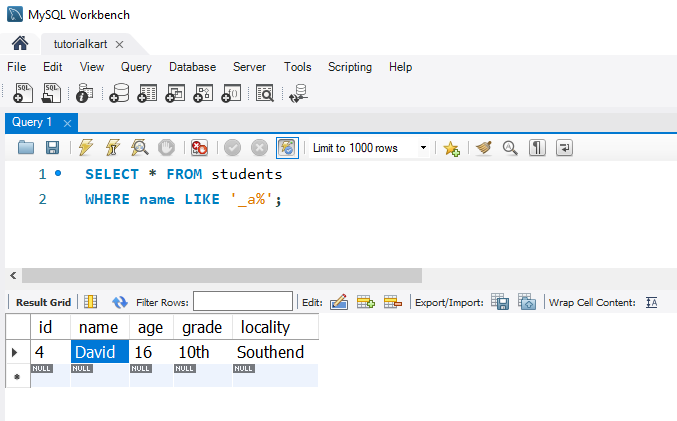 SQL LIKE Operator - Using LIKE with _ for Single Character Matching